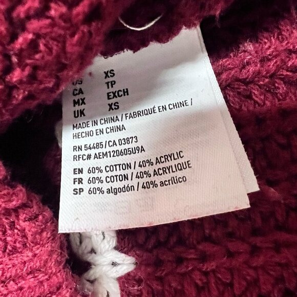 American Eagle Outfitters Sweater Red White Striped Long Sleeve Pullover Size XS - Picture 11 of 11